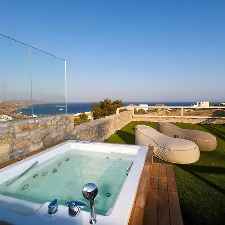 Sophisticated Mykonos Amorino Terrace With Private Hot Tub Outdoor Dining Area